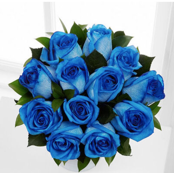 12 Stems Blue Roses Bouquet1